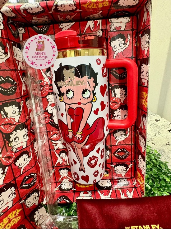 Stanley Other - Customized Stanley Red and White Betty Boop Travel Mug with Red Handle